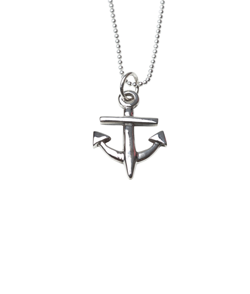 Open Anchor Pendant Necklace - Femme metale